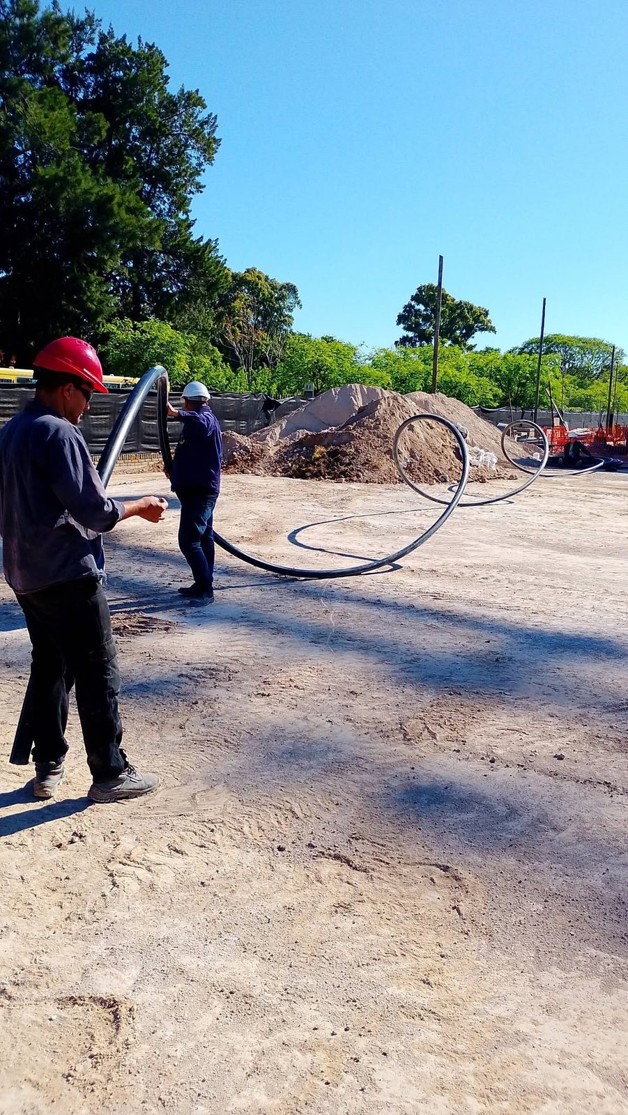 Curvado de caño en obra